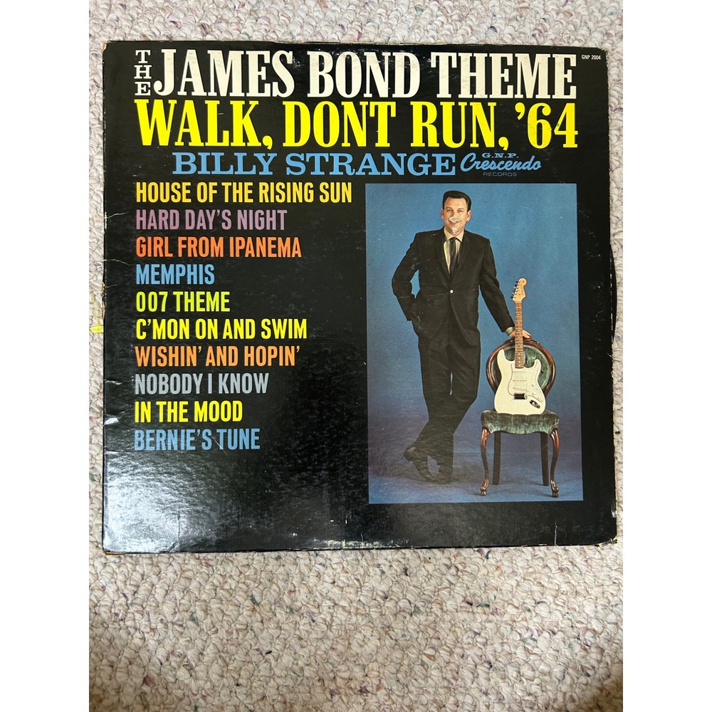 Billy Strange The James Bond Theme Walk Don't Run '64 Vinyl LP GNP 2004 Surf LP
